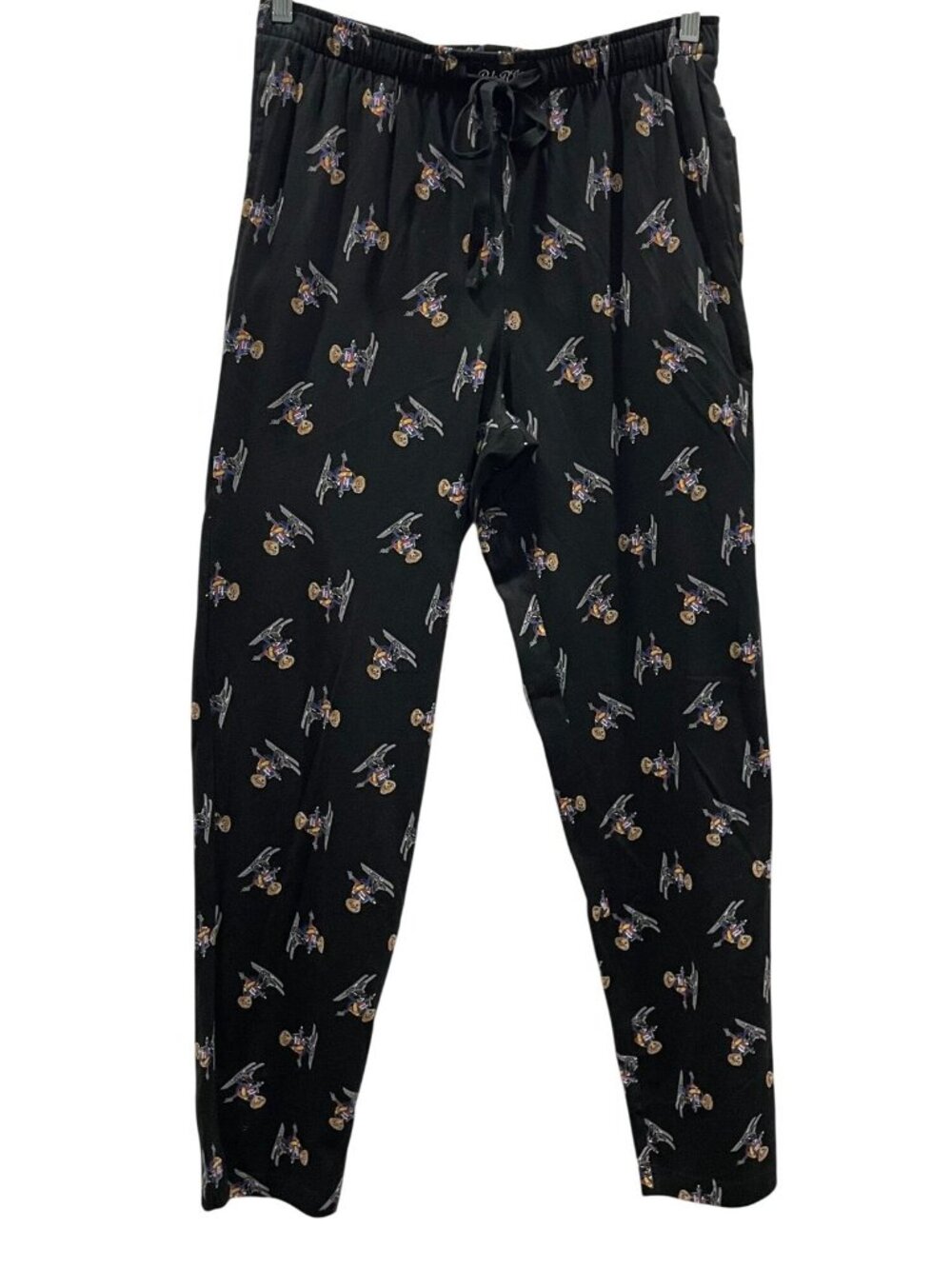 Polo Ralph Lauren Skiing Bear Pajama Pants M Black Cotton Casual Lounge Novelty